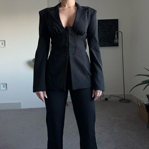 Miss Lola Fitted Corset Blazer Set